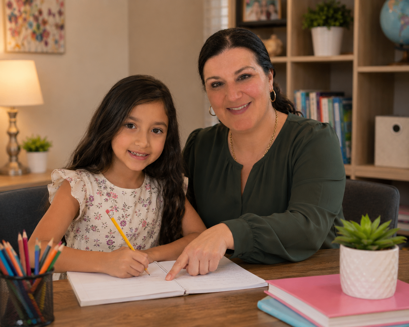 Tutor working with a young student